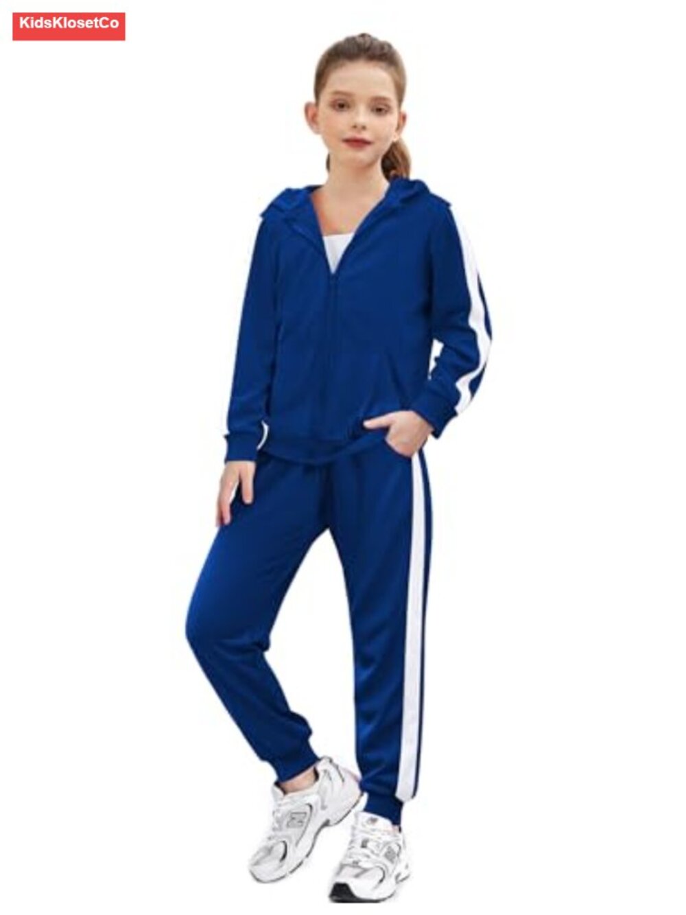 Girls 2 Piece Sweatsuit Set Zip Up Hoodie Sweatpants